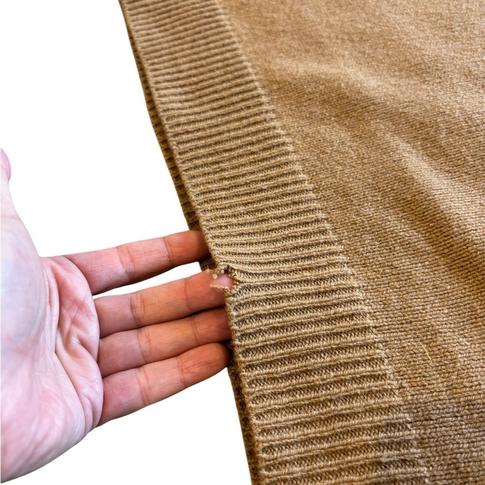 Tibi Recycled Cashmere Carre Oversized Sweater in Caramel - Picture 11 of 11